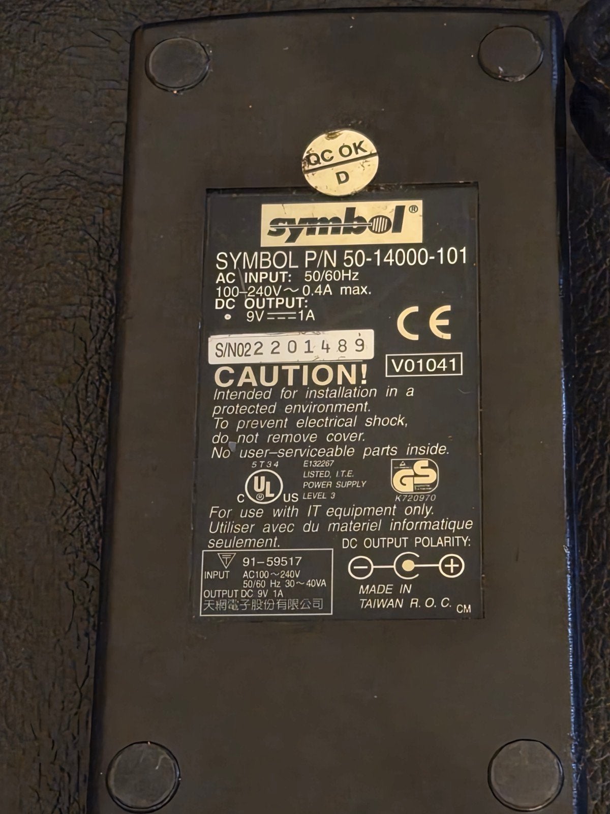 Symbol P/N 50-14000-101 AC Adapter - 9V 1A, Ophalen of Verzenden, Gebruikt, Symbol