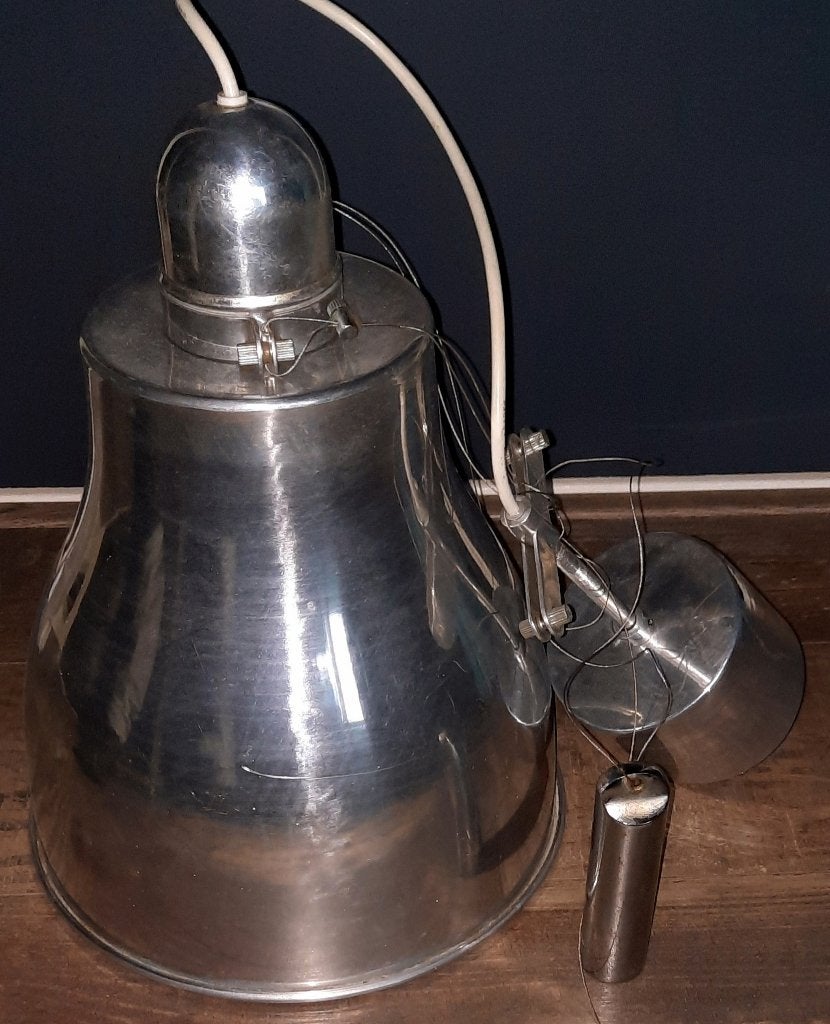 Ikea Industriele Hanglamp aluminium., Ophalen of Verzenden, Gebruikt, Metaal, E27 (groot)