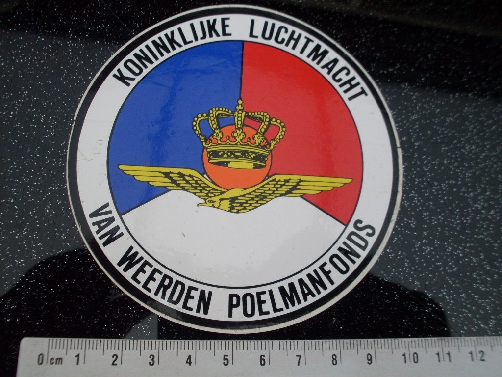 sticker koninklijke luchtmacht van weerden poelmanfonds logo, Verzamelen, Verzenden, Zo goed als nieuw, Bedrijf of Vereniging