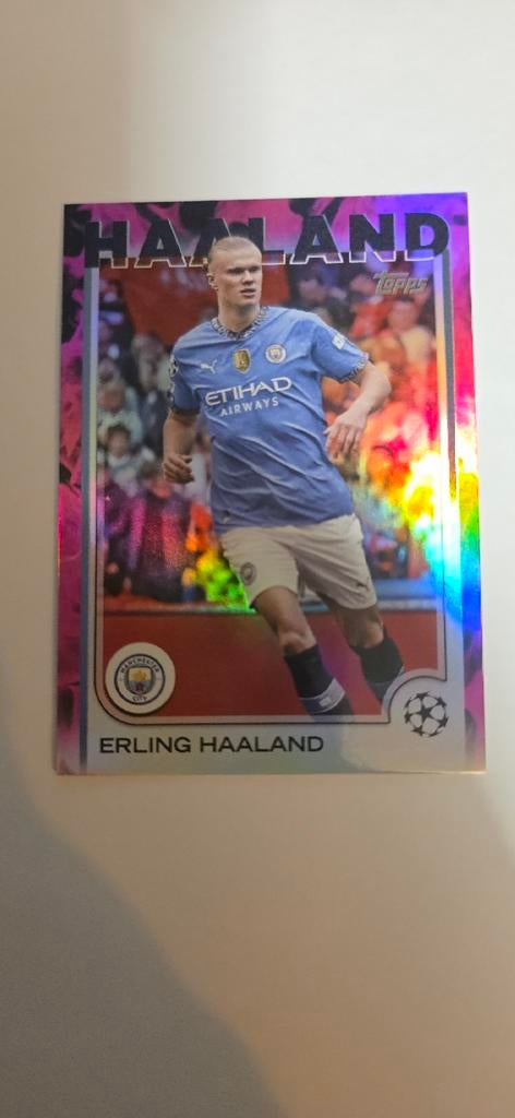 Erling Haaland Topps Chrome Pink Refractor 53/75, Ophalen of Verzenden, Zo goed als nieuw, Buitenlandse clubs, Spelerskaart