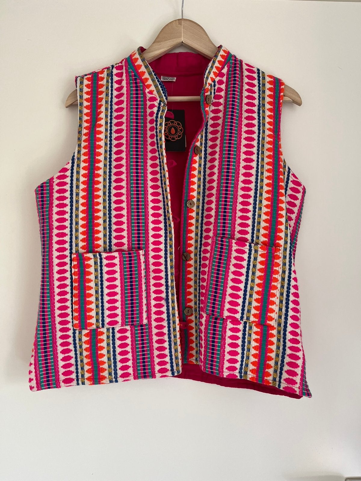 Meerkleurig vrolijk handgemaakt gilet, one size / universeel, Ophalen of Verzenden, Nieuw