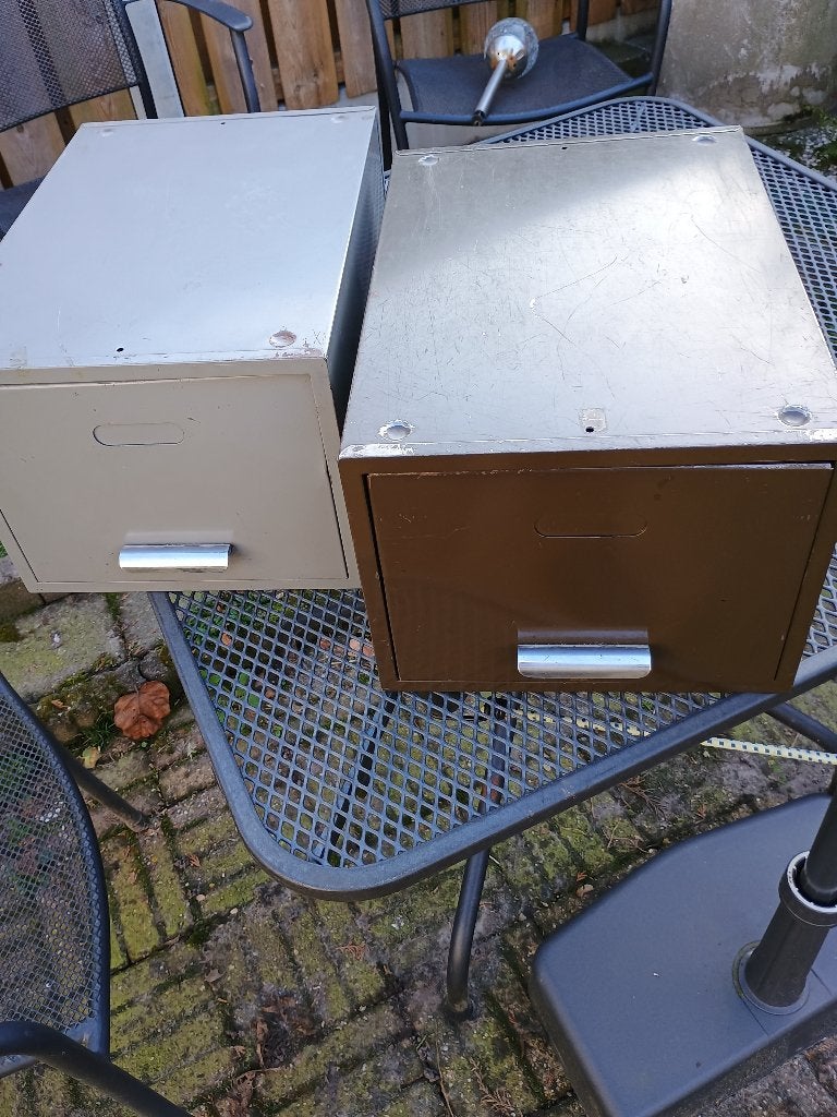 2 ijzeren archief  kaarten bakken, Ophalen, Minder dan 50 cm, Gebruikt, Minder dan 100 cm