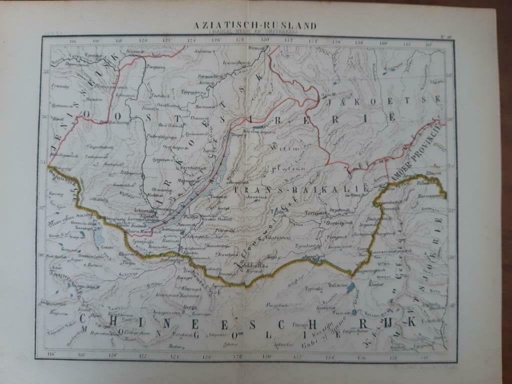 49 / Litho uit 1882 van J. Kuyper van Rusland  Baikel Meer, Antiek en Kunst, Ophalen of Verzenden