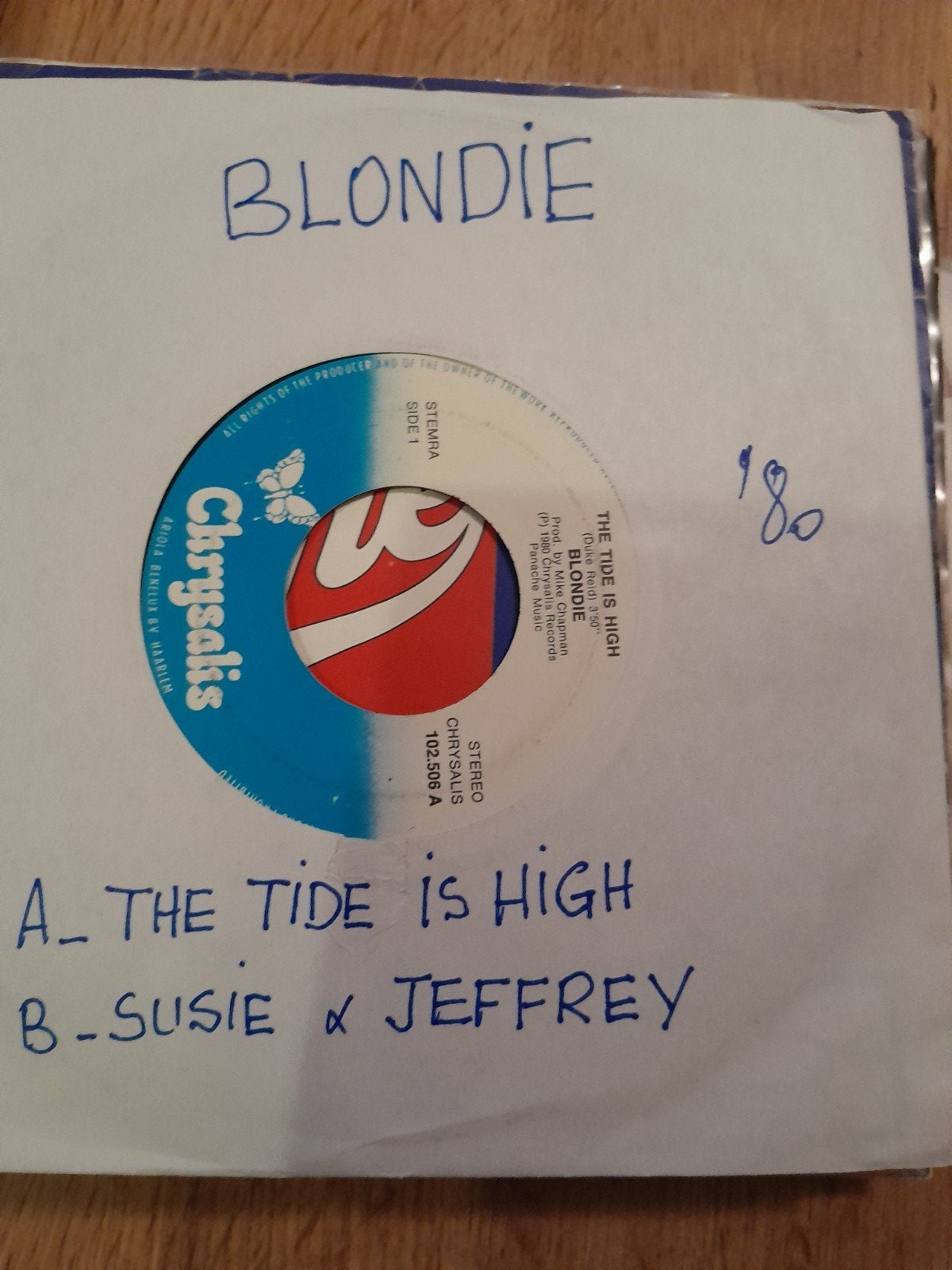 blondie 7 inch the tide is high, Cd's en Dvd's, Ophalen of Verzenden, Zo goed als nieuw, Pop