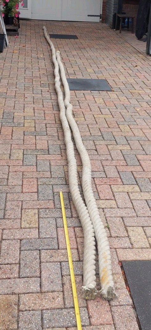Dik touw 65mm - 6 meter en 9 meter lengte, Watersport en Boten, Ophalen, Zo goed als nieuw