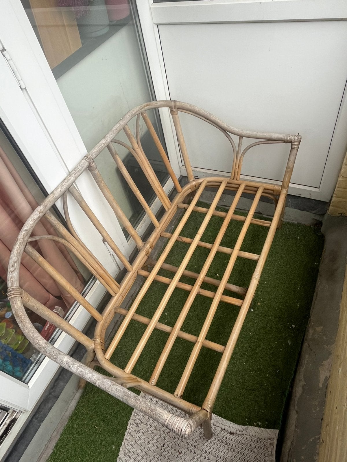 Vintage bamboe bankje - perfect voor balkon of tuin, Ophalen