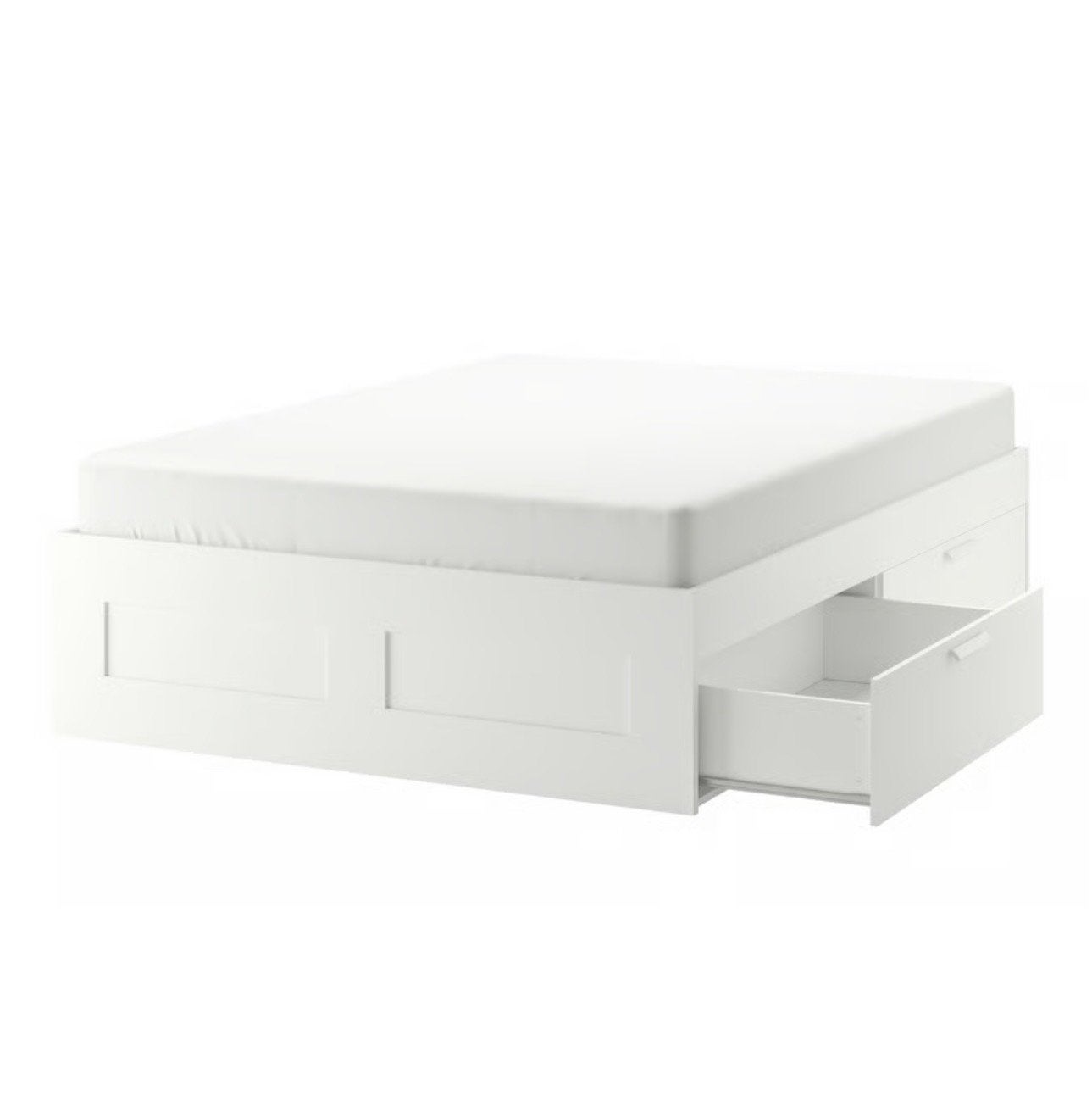 IKEA Brimnes bed 140x200 met opberglades, Ophalen, Gebruikt, Wit, Tweepersoons