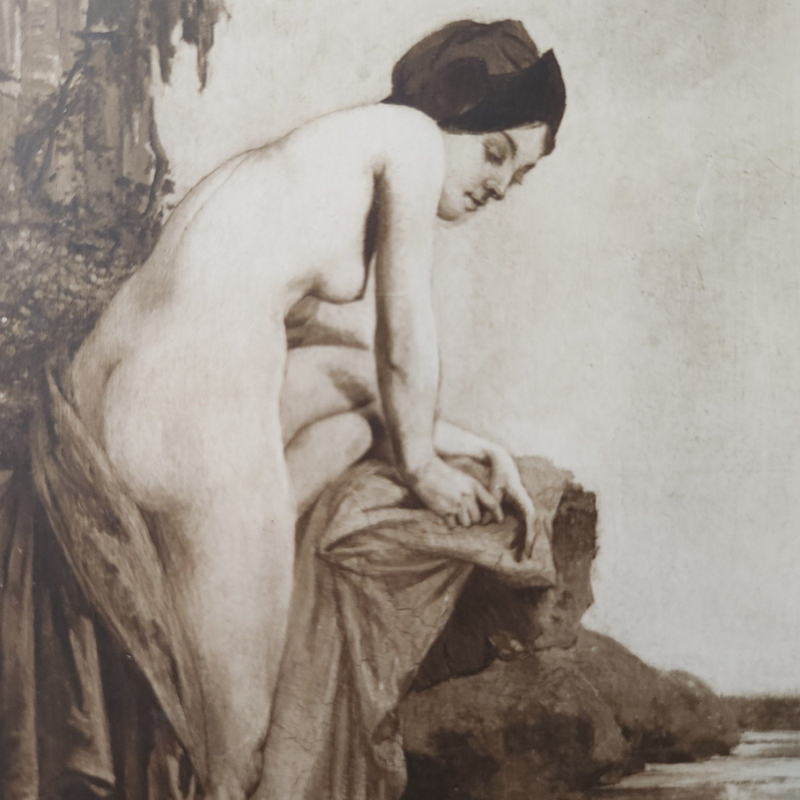 <1920 Ansichtkaart Naakte Vrouw met Putter, Verzenden, Voor 1920, Ongelopen, Overige thema's