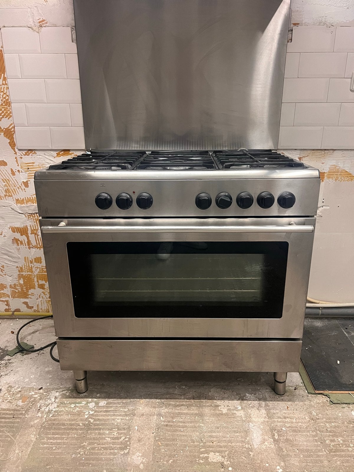 RVS Gasfornuis met Oven, Witgoed en Apparatuur, Fornuizen, Ophalen, Gebruikt, 60 cm of meer, Gas