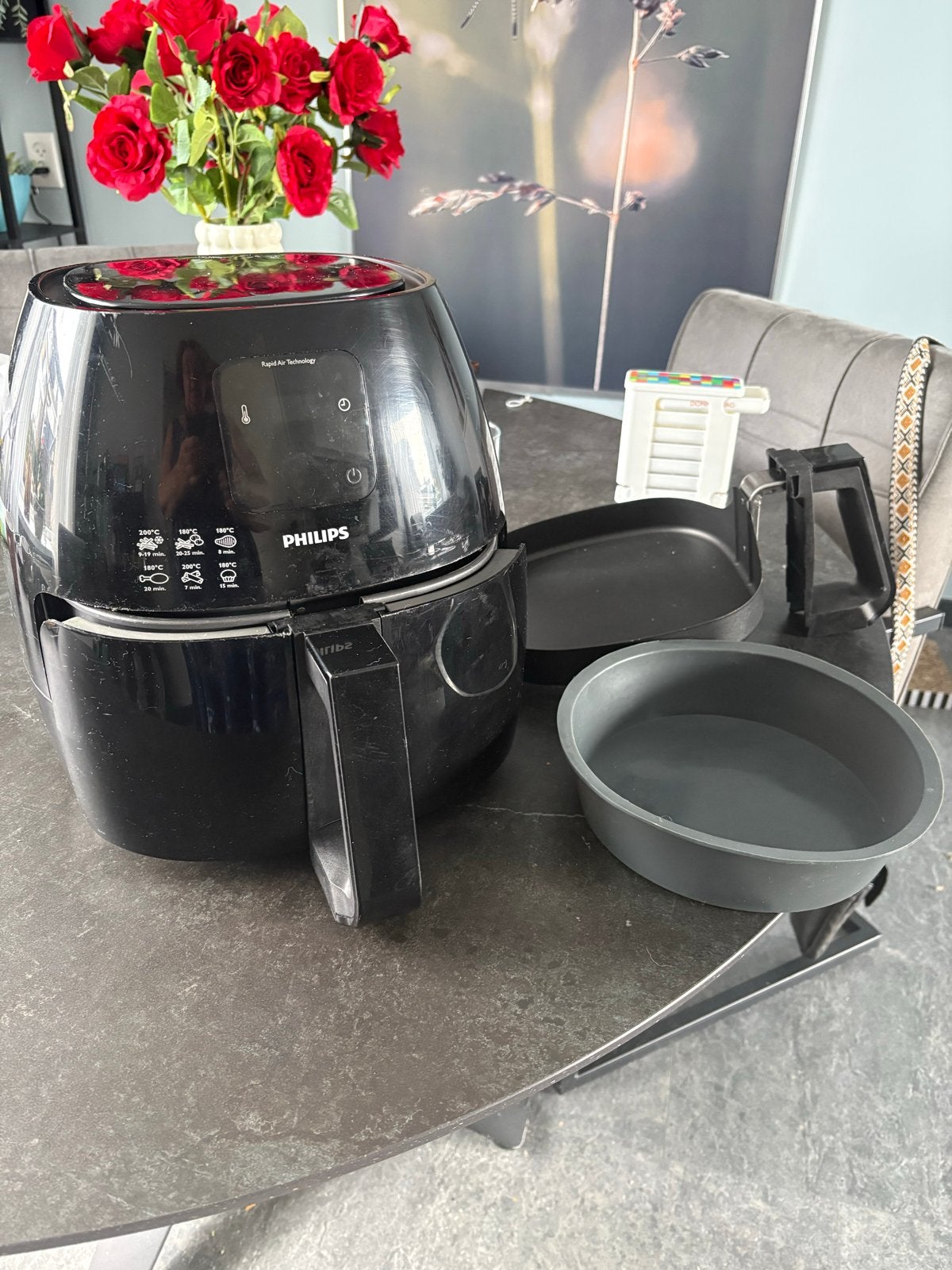 Philips Airfryer XL - Zwart, inclusief accessoires, Ophalen of Verzenden, Gebruikt, Airfryer XL, 1000 t/m 1499 gram