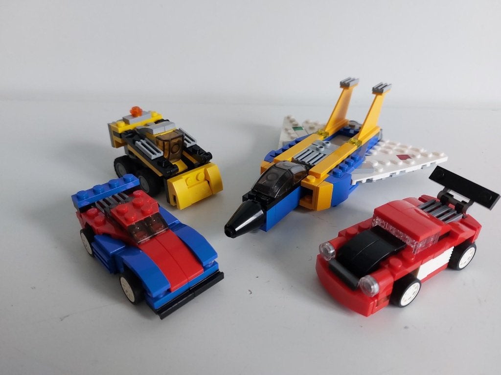 Lego Creator 4x - Auto's, graafmachine en vliegtuig, Lego, Inclusief instructies, Ophalen of Verzenden, Zo goed als nieuw