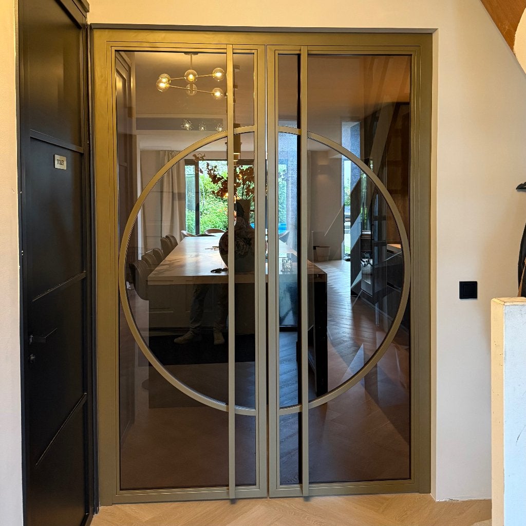 Bronze stalen dubbele stalen deur strakke maat 1646x2302mm, Ophalen, 120 cm of meer, Nieuw, Buitendeur