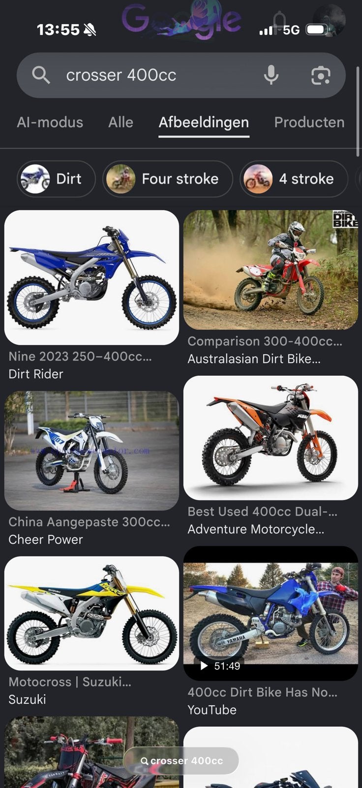 Crosser AUTOMAAT Gezocht 250cc/400-450cc, Ophalen, Zo goed als nieuw, Auto's