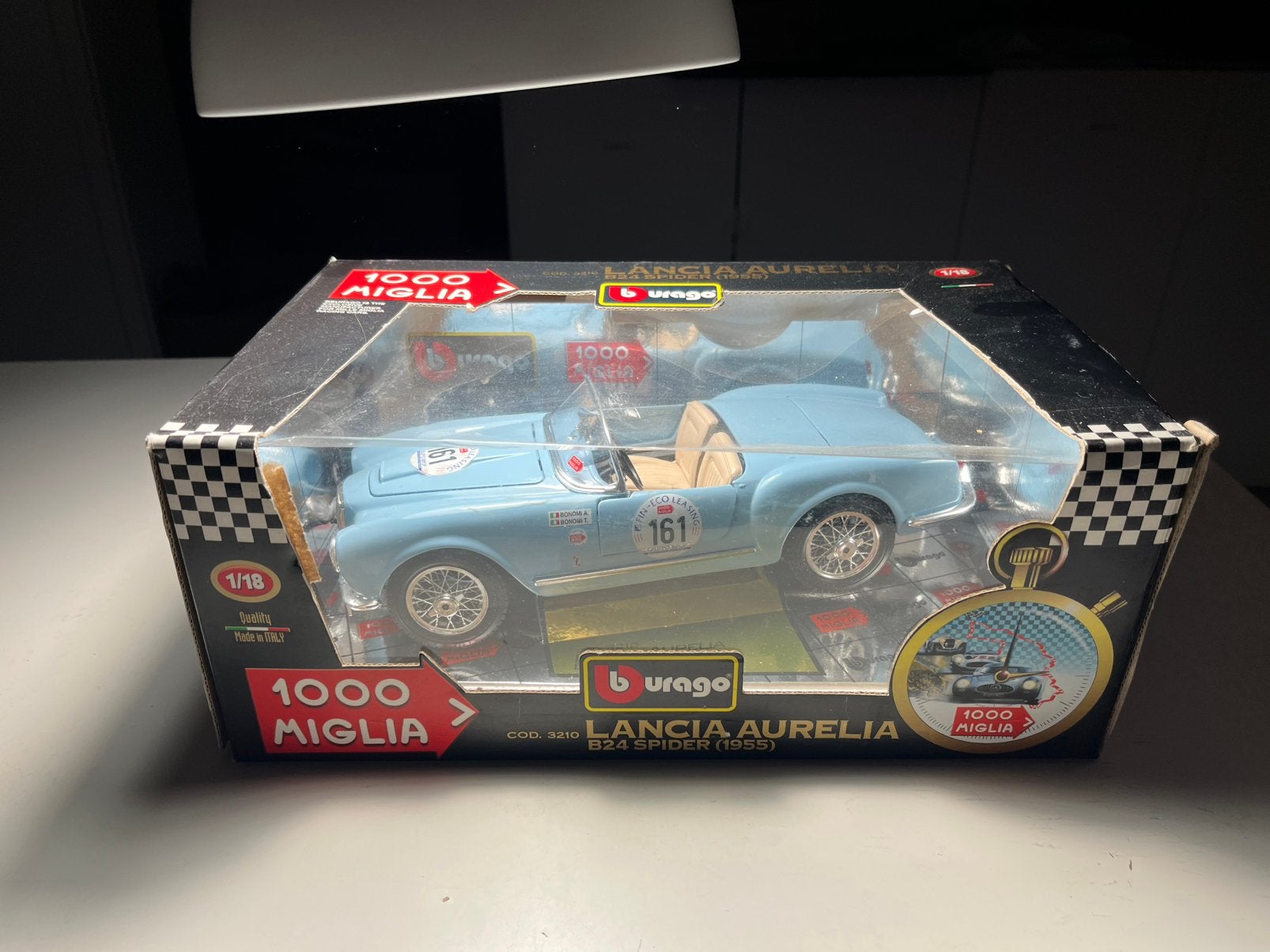 Bburago - Lancia Aurelia B24 Spider Mille Miglia - 1:18, Verzenden, Zo goed als nieuw, Auto, Bburago