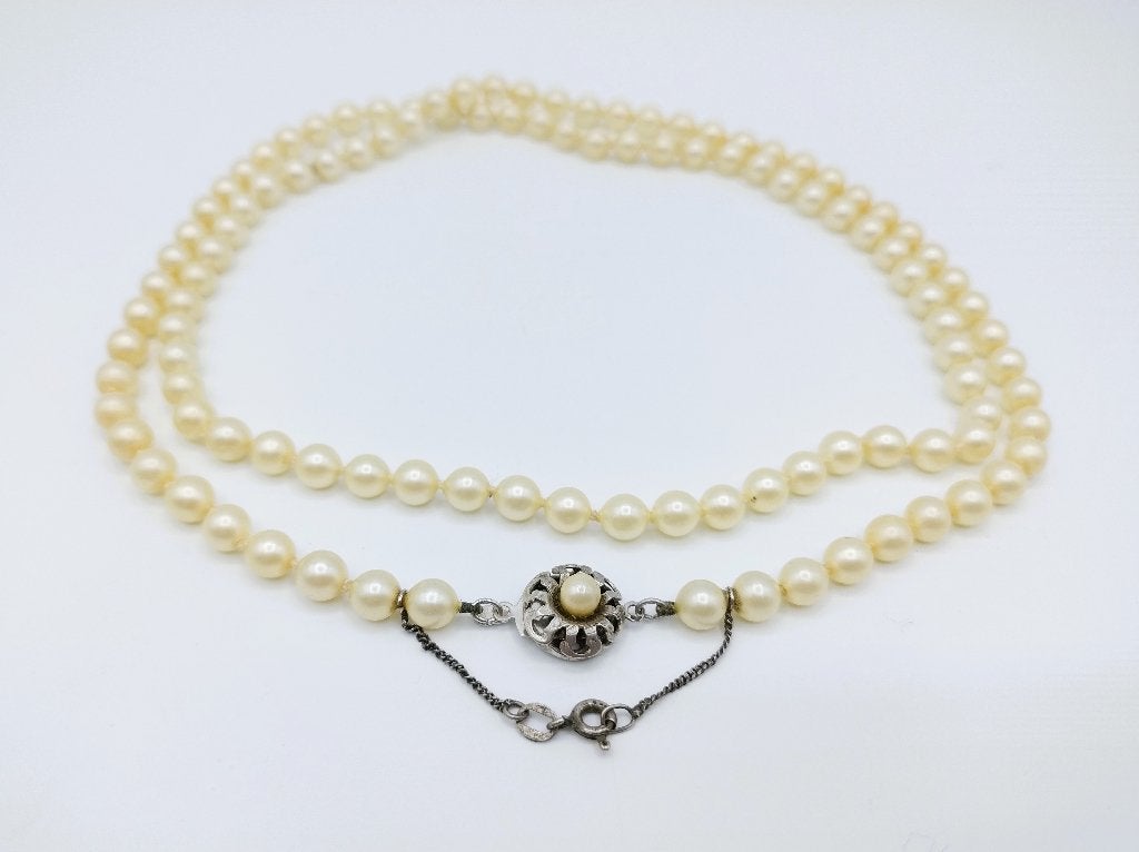 Parelketting met zilveren slot, 81 cm, Verstelbaar, Info@zilverwebsite.nl, Verzenden, Wit