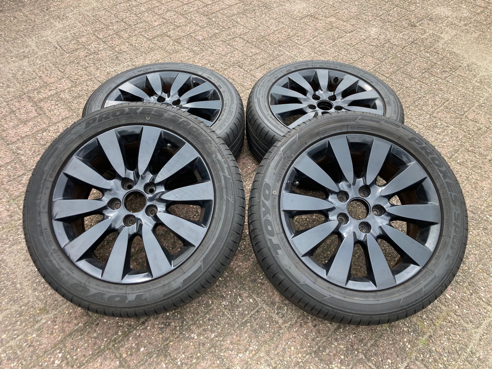 17 inch originele Honda Accord velgen + banden 5x114.3, Ophalen, Gebruikt, Banden en Velgen, 17 inch