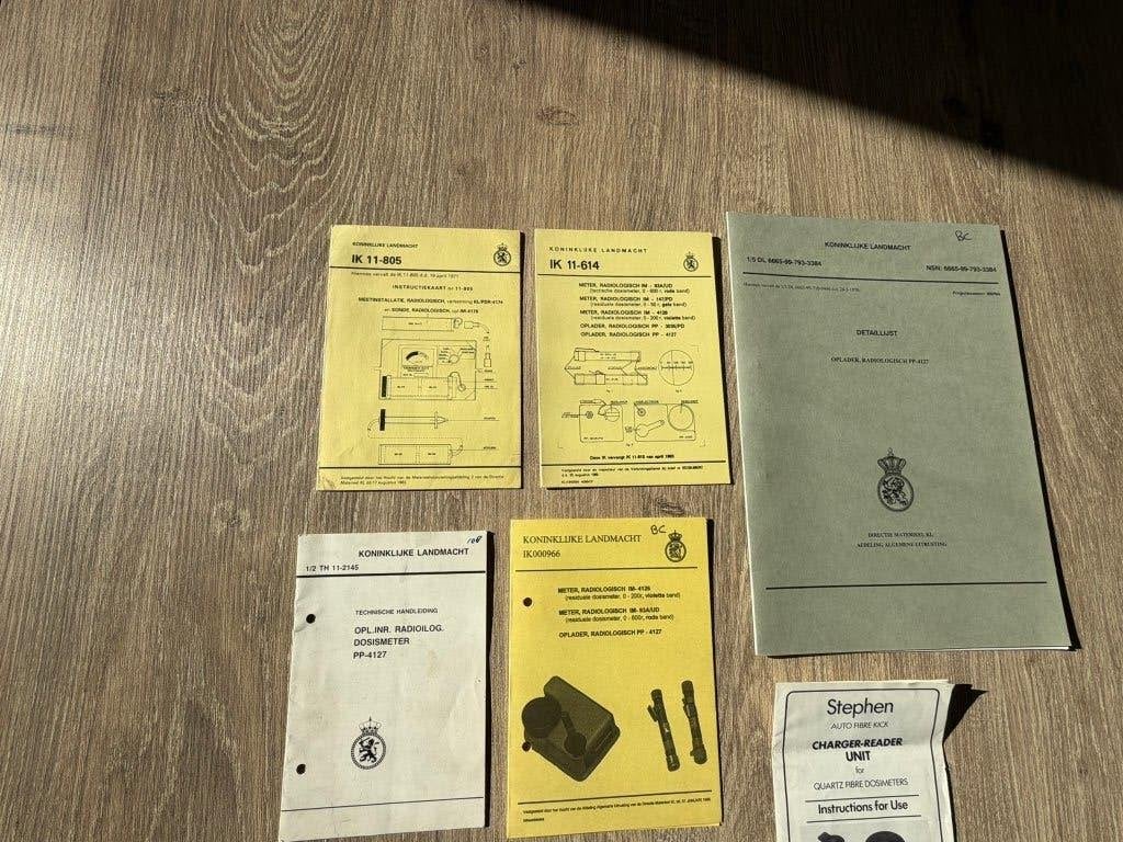 Landmacht NBC meters en laad toestellen documentatie set, Verzamelen, Militaria | Algemeen, Verzenden, Landmacht, Nederland, Boek of Tijdschrift