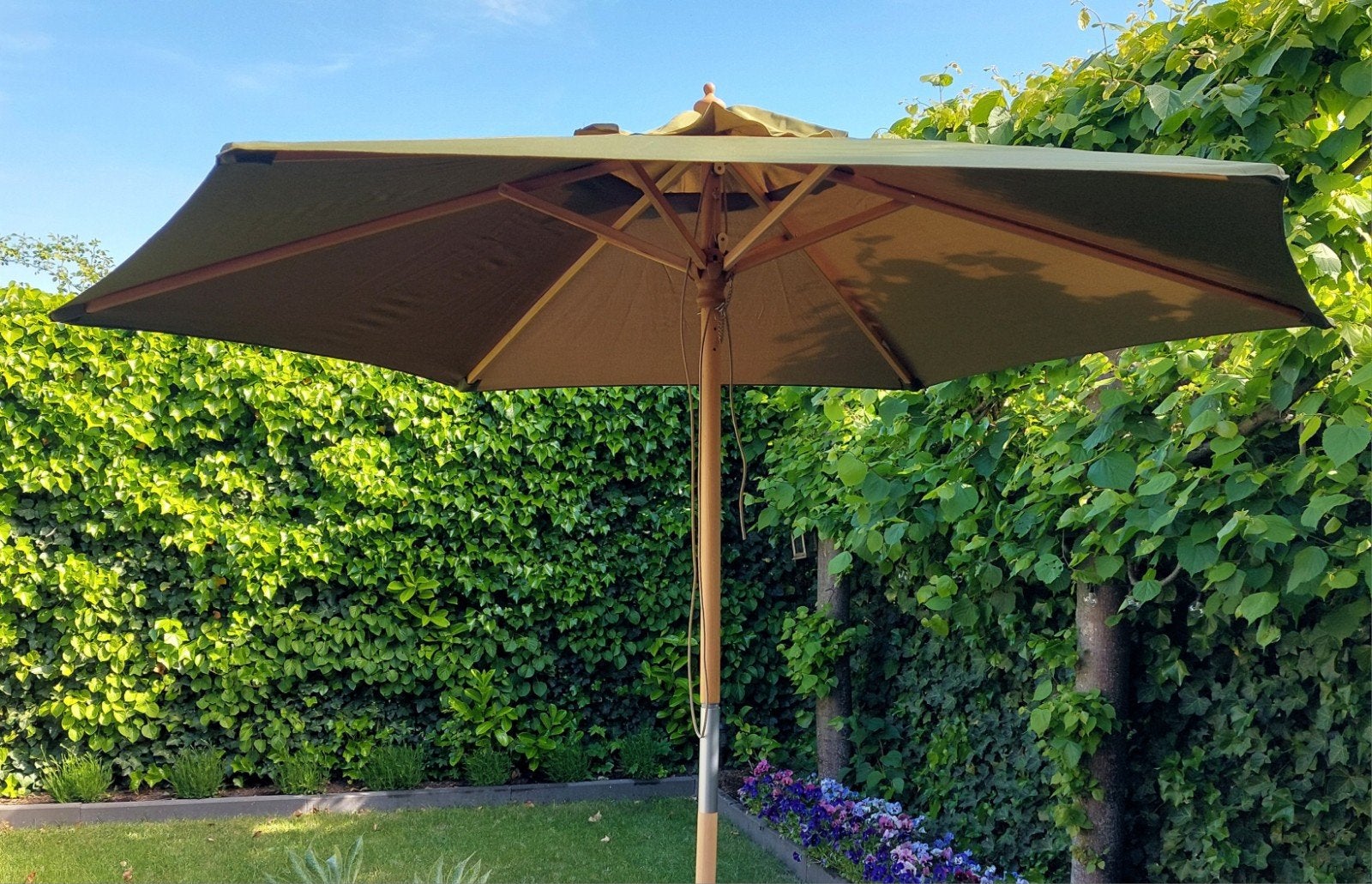 Parasol, legergroen 2.60 doorsnede, NIEUW, Ophalen, Nieuw, Stokparasol