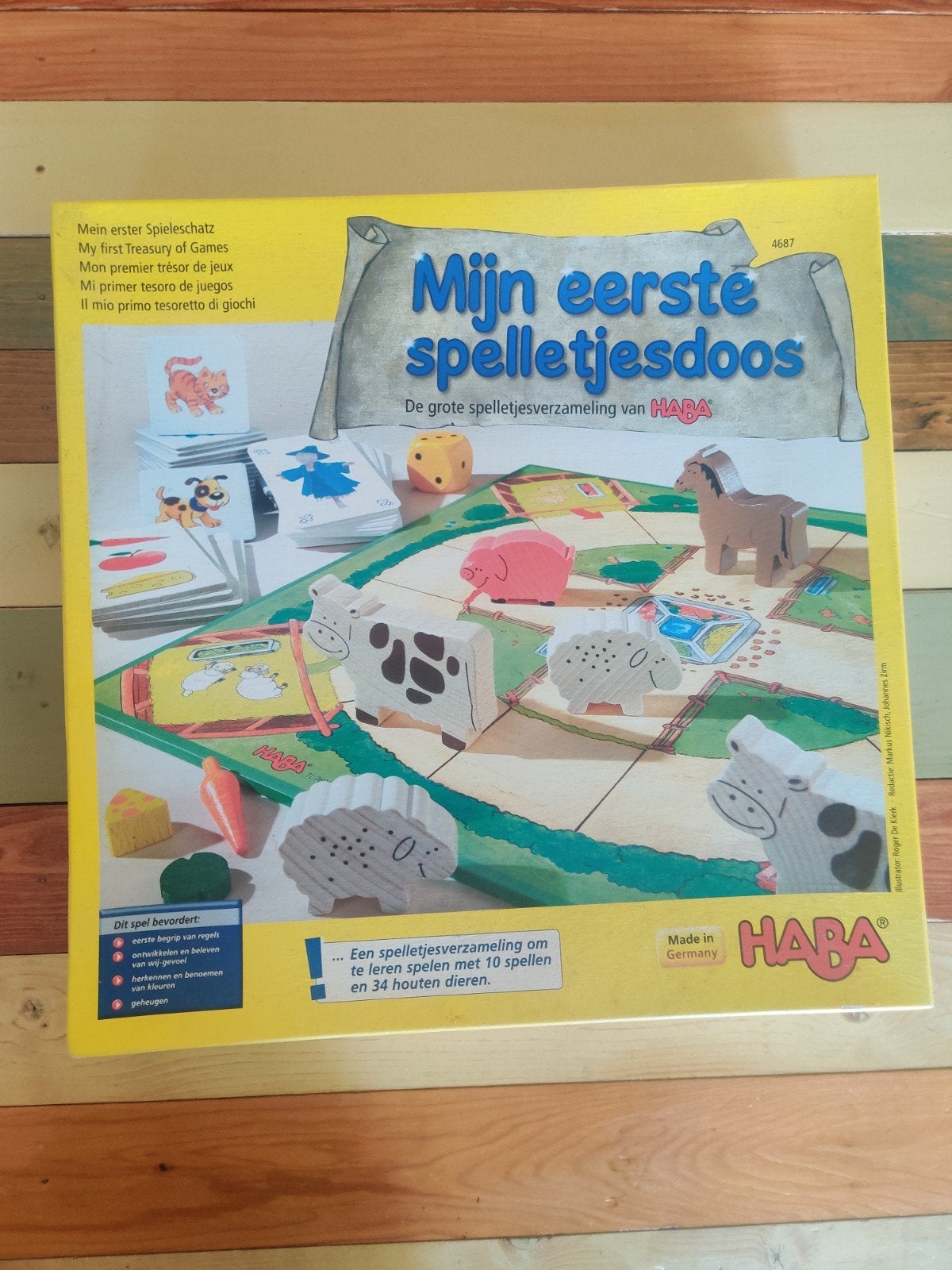 HABA Mijn Eerste Spelletjesdoos - 10 spelletjes, Vijf spelers of meer, Ophalen of Verzenden, Gebruikt, HABA