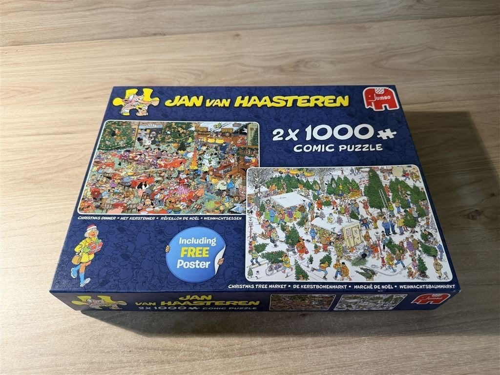 Jan van Haasteren - het kerstdiner - de kerstbomenmarkt - 2i, Verzenden, 500 t/m 1500 stukjes, Zo goed als nieuw