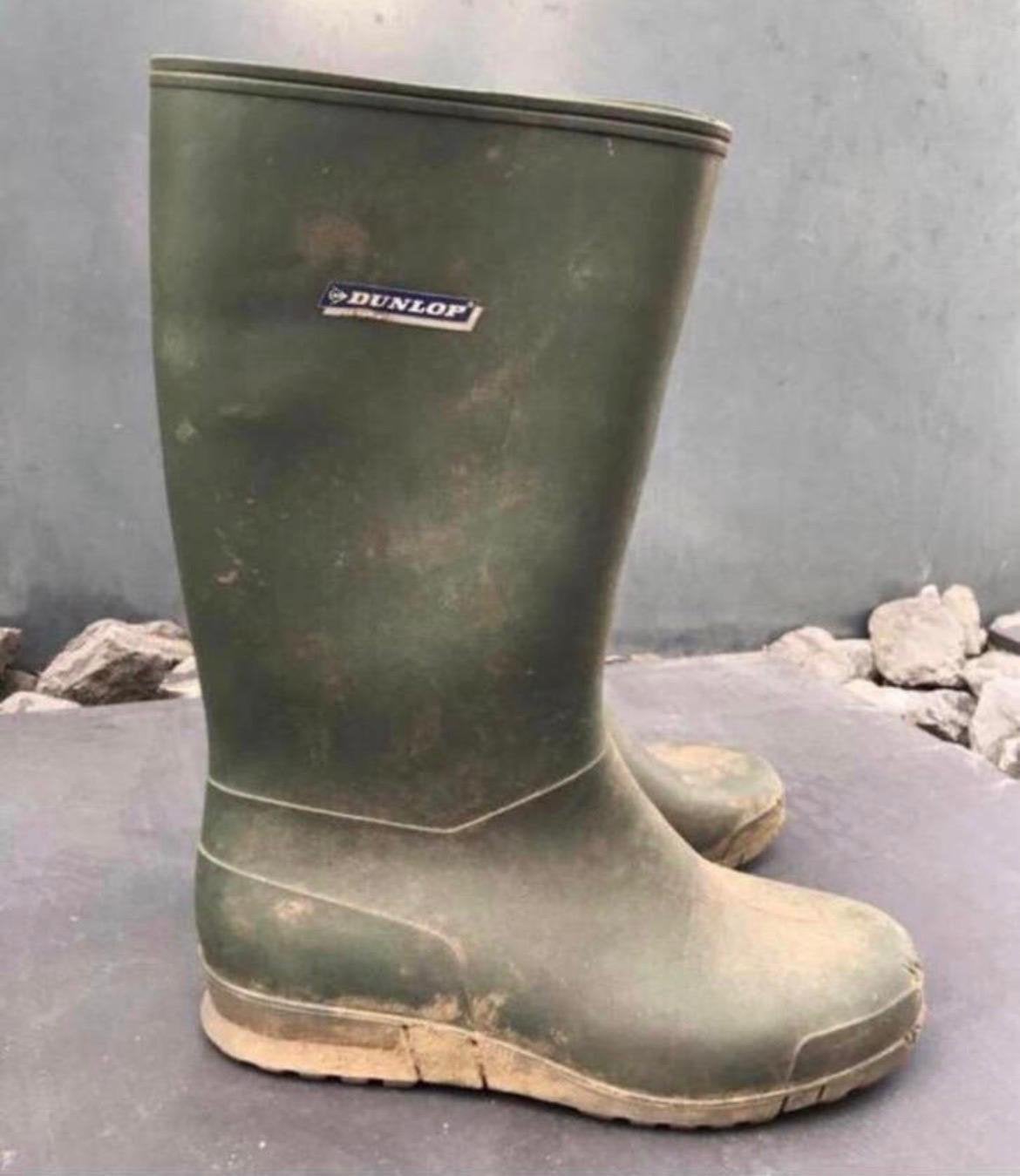 Groene Dunlop regenlaarzen, maat 35., Ophalen, Jongen of Meisje, Laarzen, Zo goed als nieuw