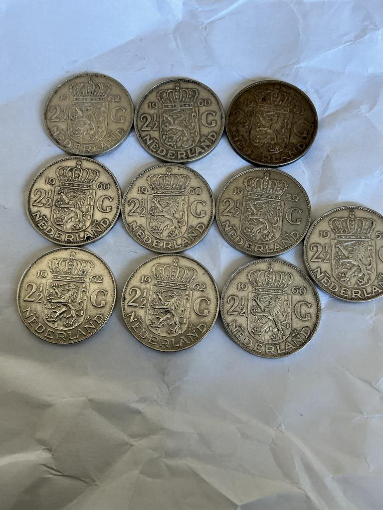 10 Zilveren rijksdaalders, Koningin Juliana, Setje, Zilver, Ophalen of Verzenden