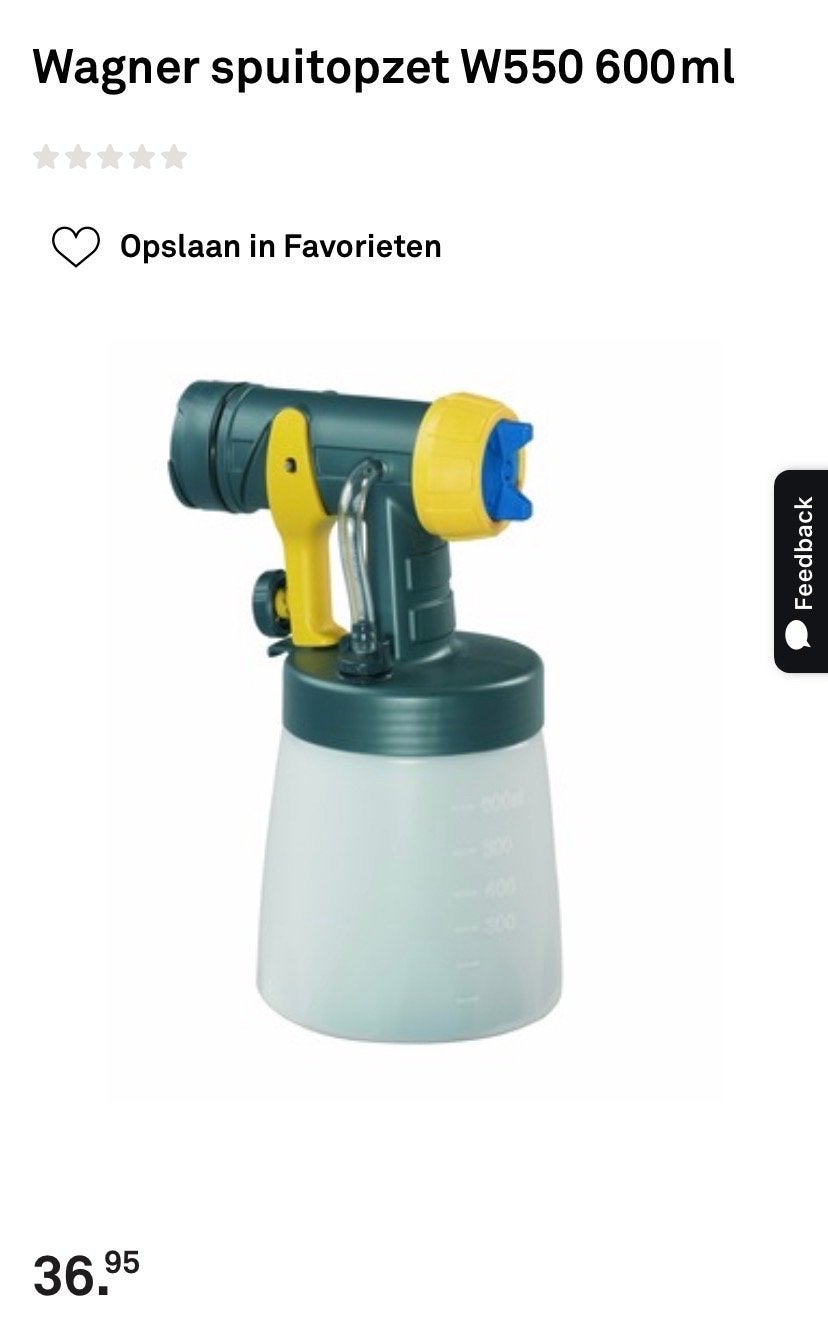 Wagner Spuitopzet W550 600ml - Nieuw in doos, Onbekend, Nieuw, Ophalen of Verzenden, Onbekend