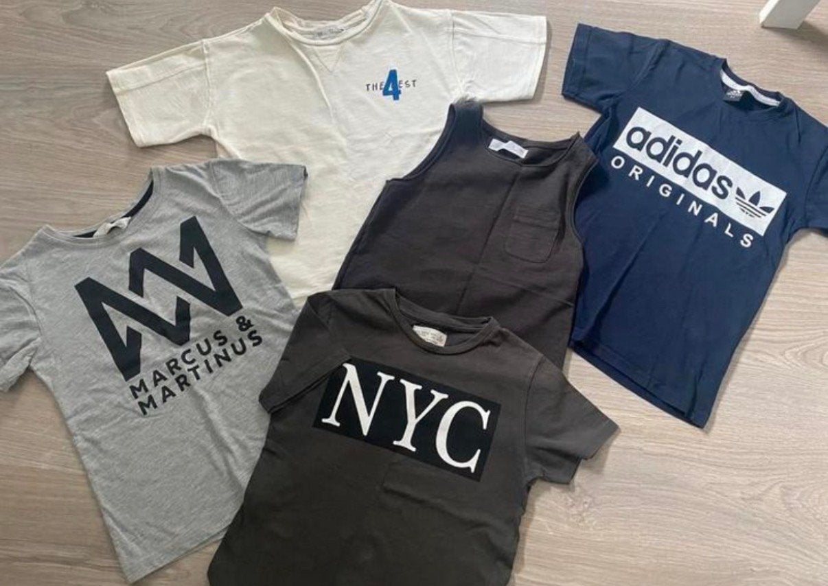 5 shirts voor jongens, maat 110/116 (5-6 jaar), Ophalen of Verzenden, Gebruikt, Jongen