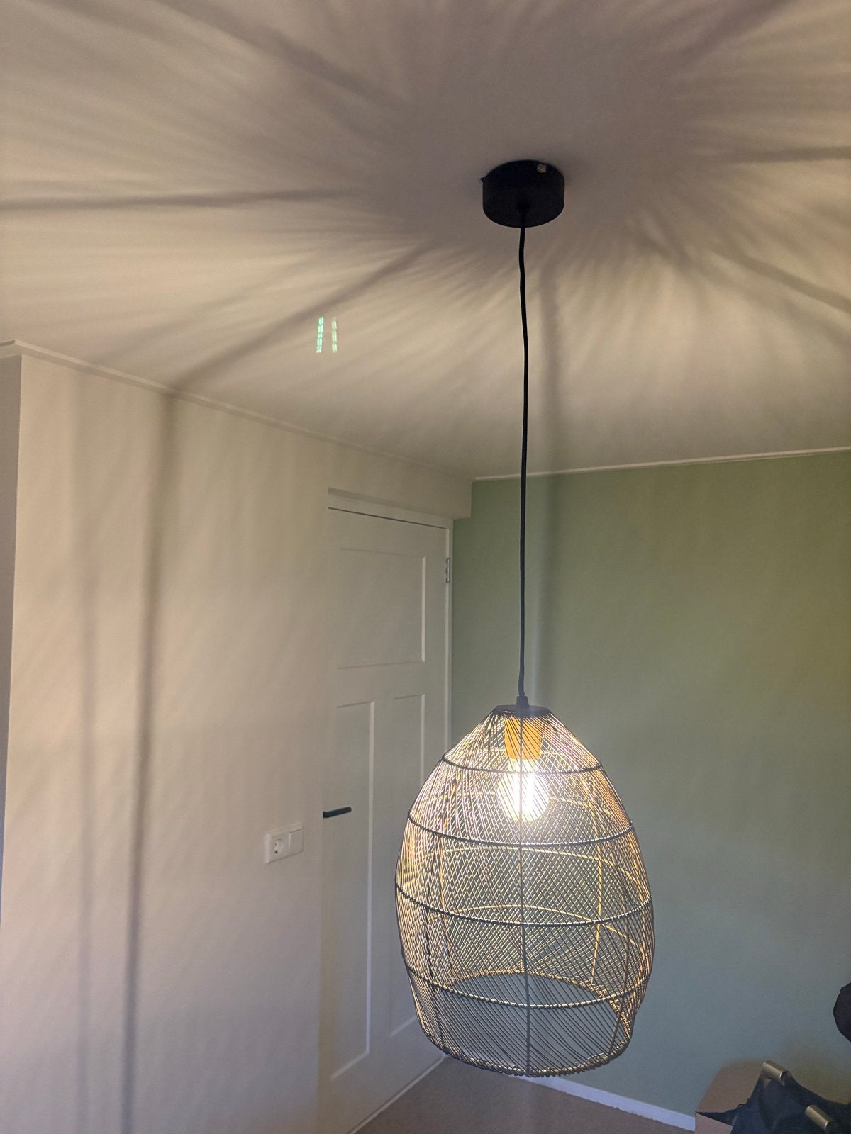 Hanglamp Loods5 - Zwart metaal met gouden binnenkant, Ophalen, Zo goed als nieuw, Metaal, E27 (groot)