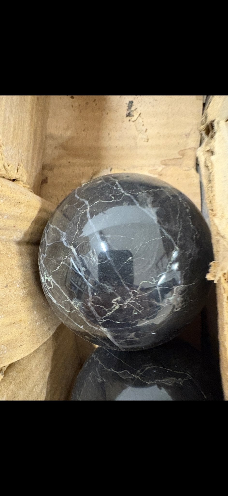 Zwarte marmeren bollen - 8,5 cm diameter 1 kg per stuk, Ophalen
