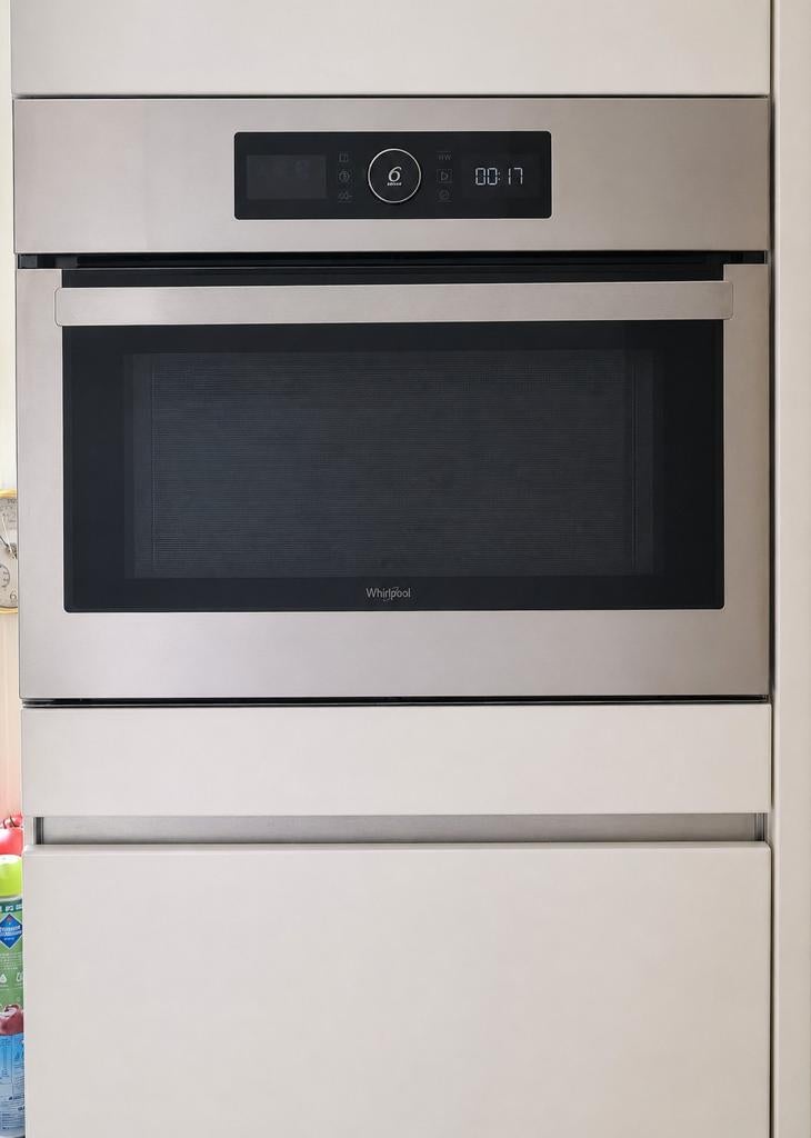 :
Whirlpool inbouw magnetron / combimagnetron 6th Sense ., Ophalen, Gebruikt, Draaiplateau