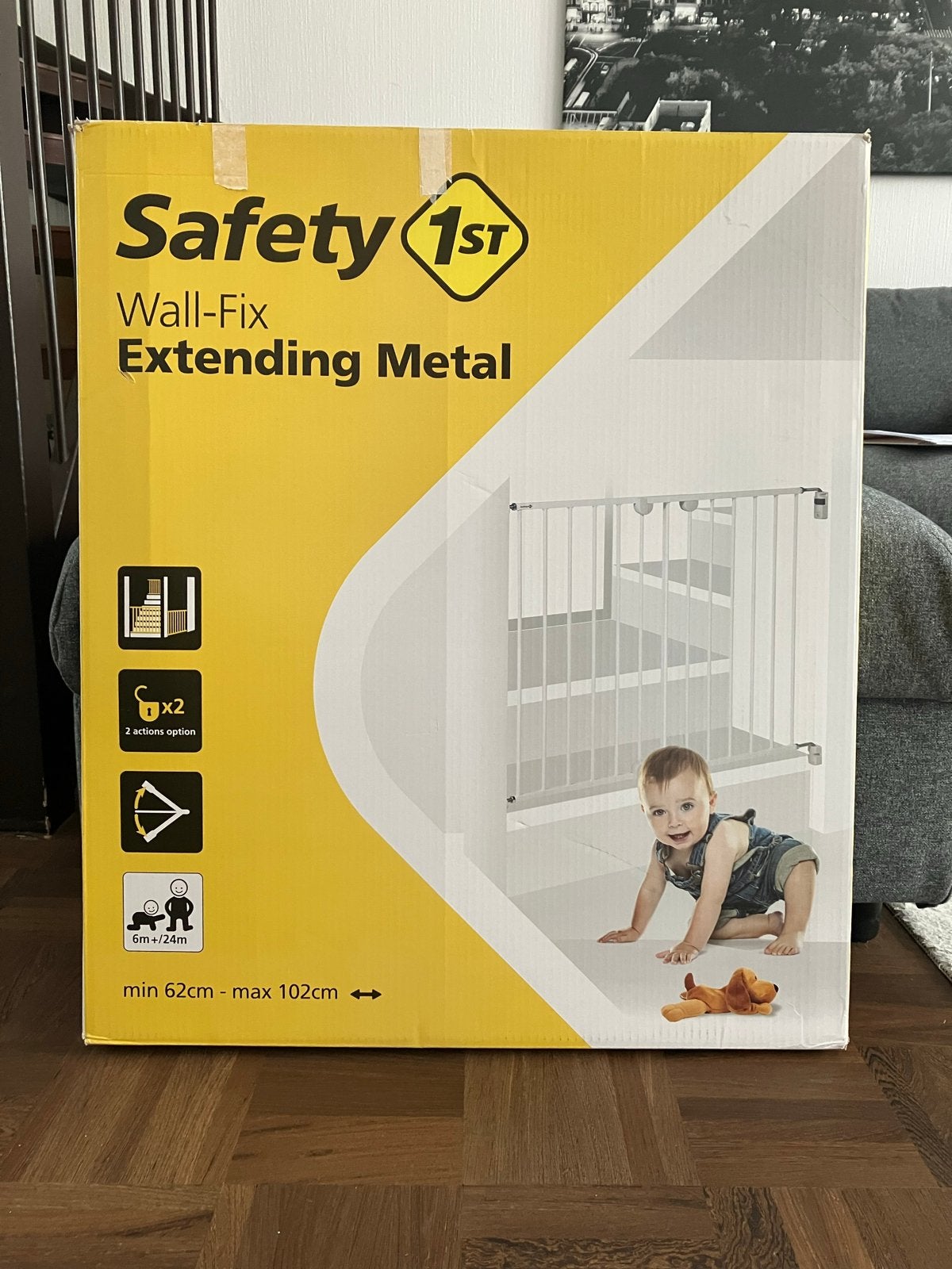 Safety 1st Wall-Fix Extending Metal Traphekje, Kinderen en Baby's, Ophalen, 100 tot 115 cm, Zo goed als nieuw, Metaal of IJzer