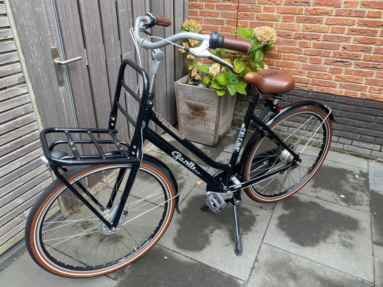 Gazelle Miss Grace Damesfiets - Zwart met voordrager 7 versn, Ophalen, Gebruikt, Versnellingen, 50 tot 53 cm