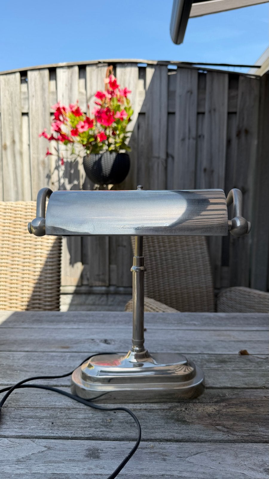 Zilverkleurige Bankierslamp / Bureaulamp - Vintage Stijl, Ophalen, Vintage, E14 (klein), Inclusief lichtbron