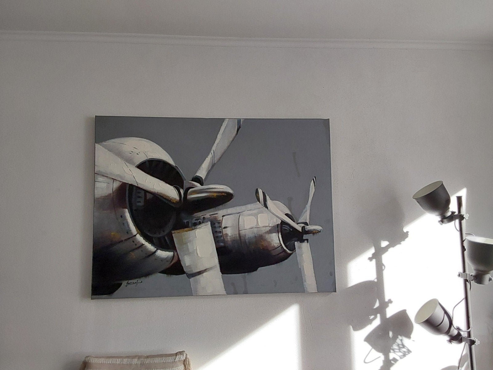 canvas schilderij vliegtuig, Ophalen