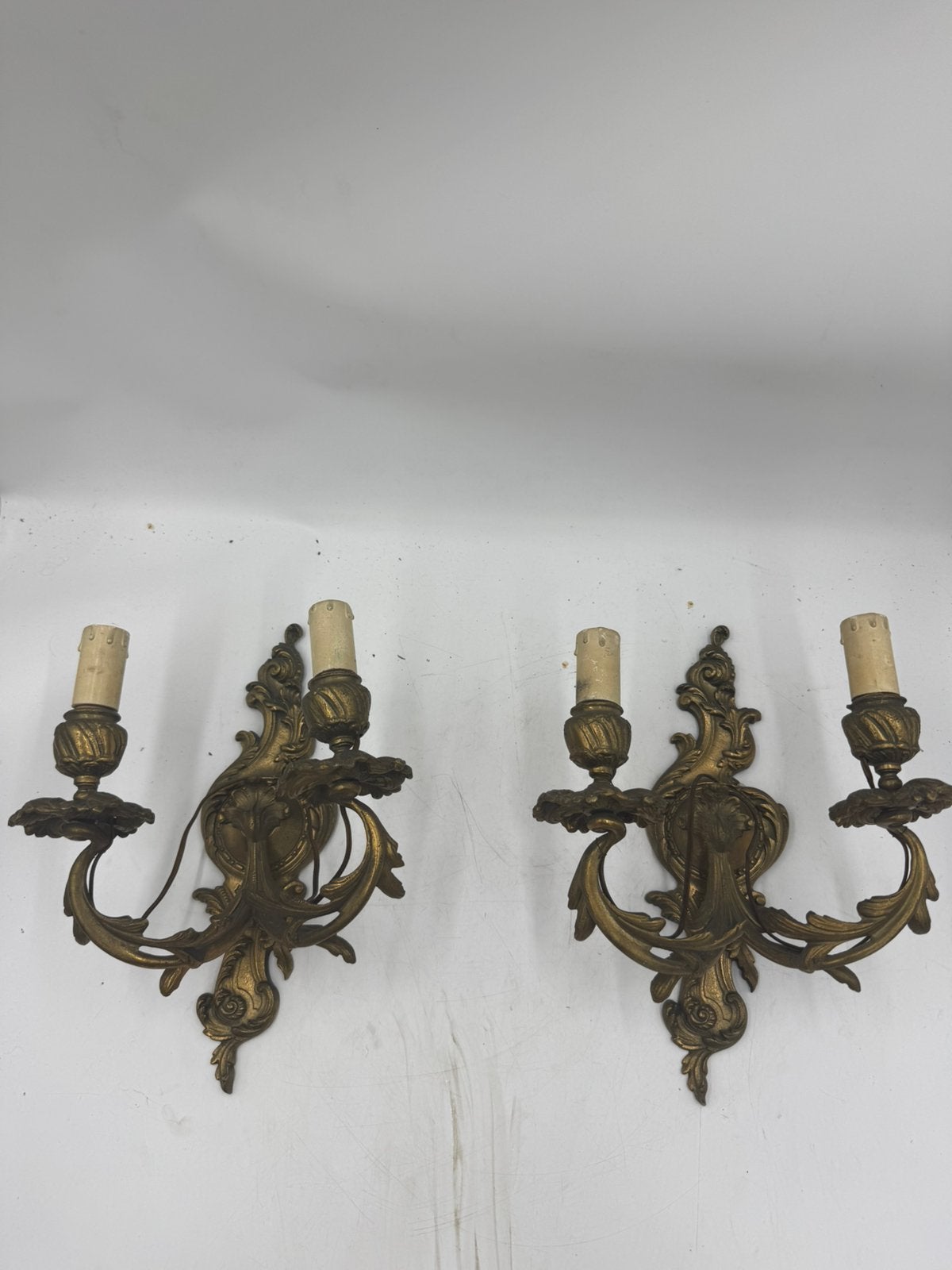 Set Antieke Italiaanse Wandlampen Wandblakers Rococo Stiijl, Ophalen of Verzenden