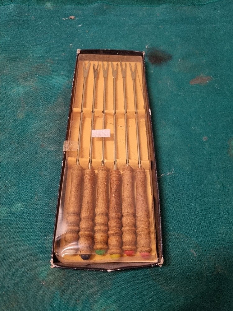 fondue vorken vintage met houten greep nieuw, Ophalen of Verzenden, 'T Olde Gre-j, Info@toldegrej.nl, Endepoelstraat 20f Didam