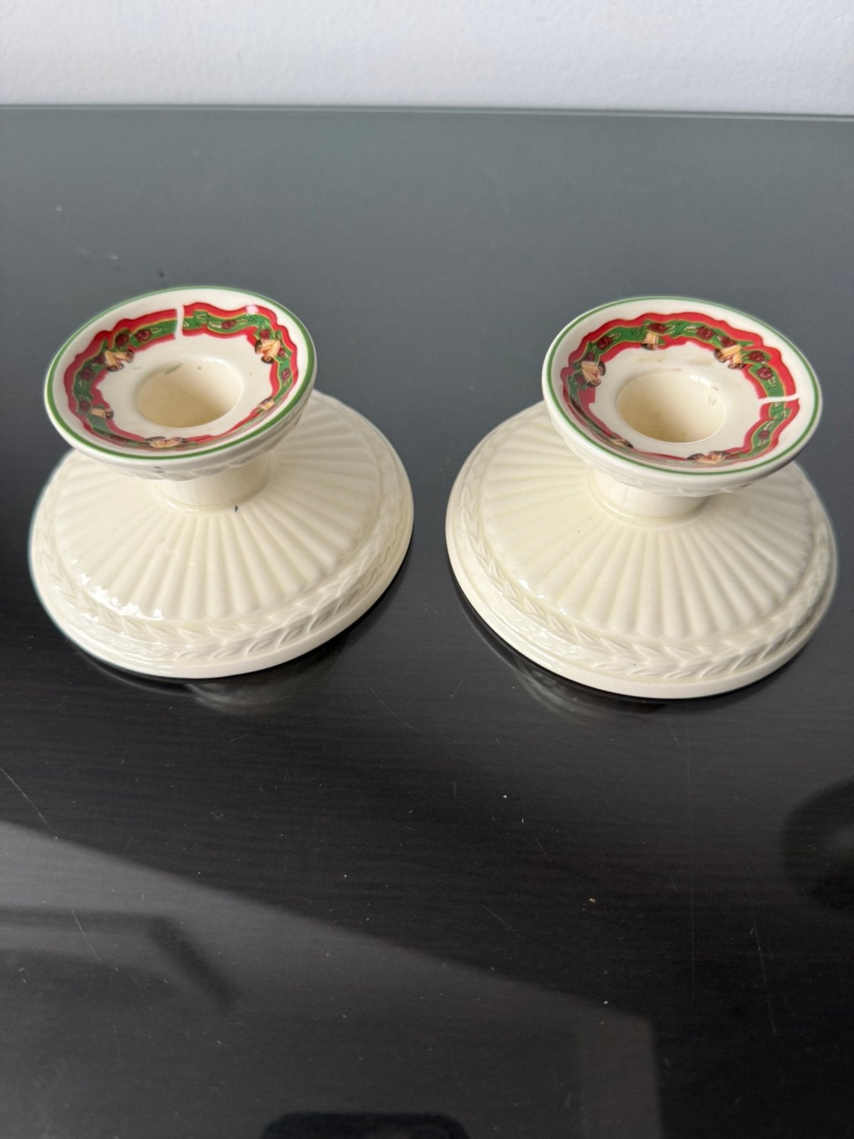 Wedgewood twee Kerstkandelaars Kerstmis, Ophalen of Verzenden, Keramiek of Aardewerk