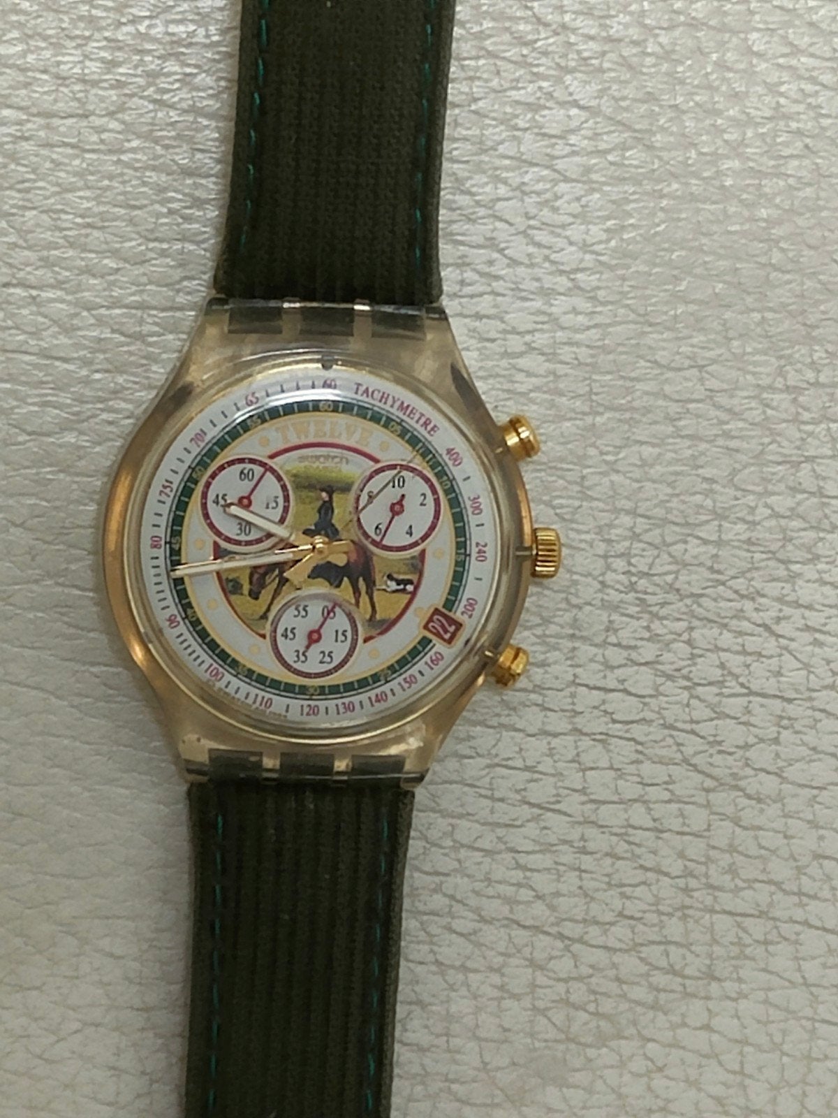 Swatch Chrono SA MAJESTE VELOURS SCK405 (1995), Kunststof, Polshorloge, Ophalen of Verzenden, Zo goed als nieuw