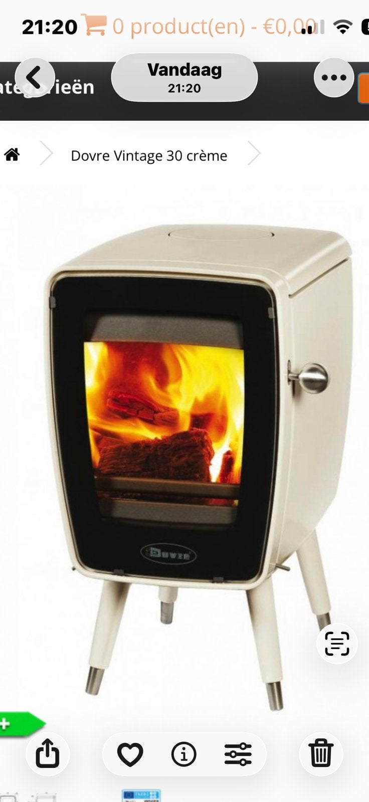 Dovre Vintage 30 creme-wit gezocht, Ophalen of Verzenden, Nieuw, Hout, Houtkachel