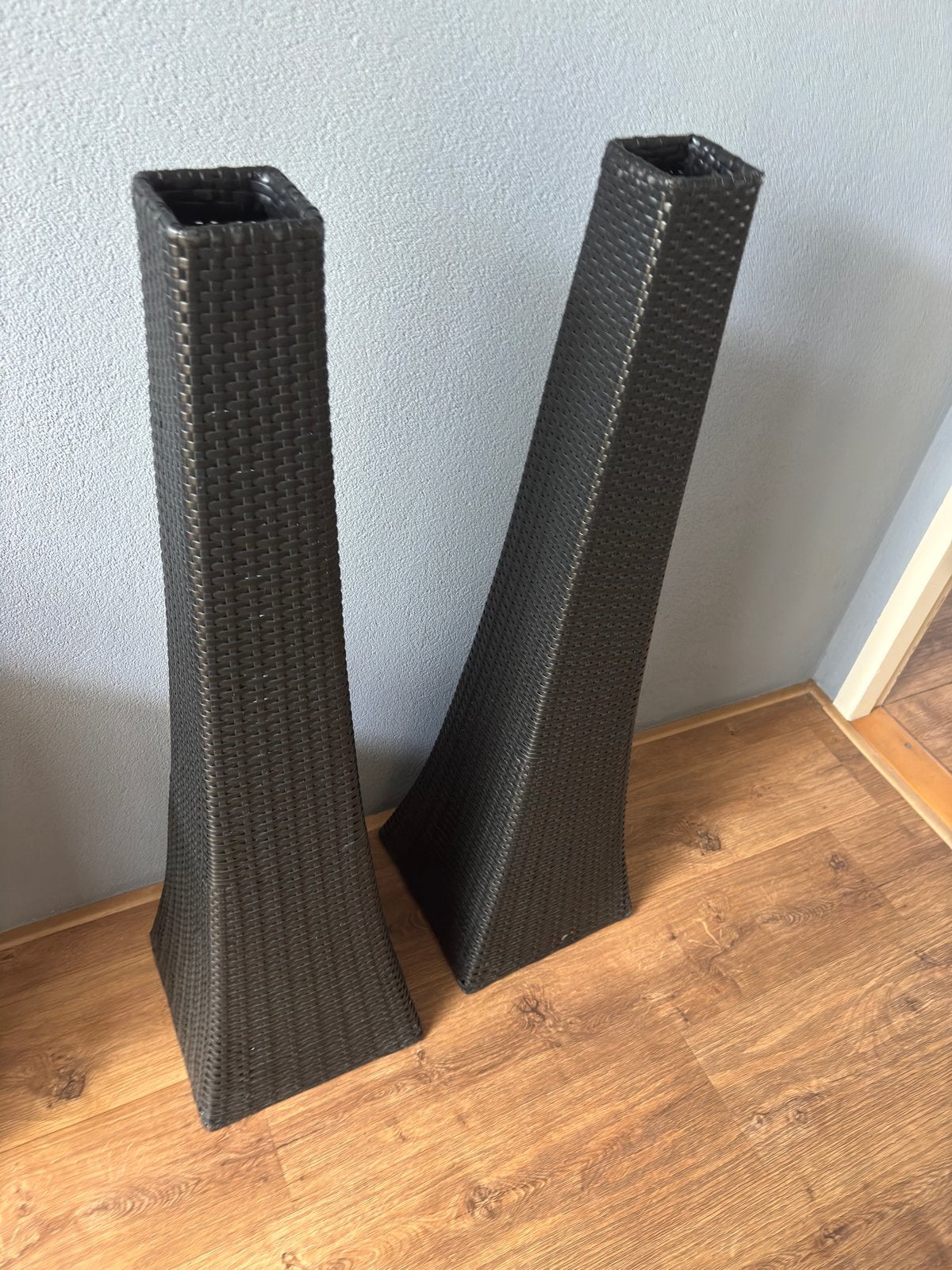 Set van 2 hoge zwarte pilaren, Ophalen, Gebruikt, Zwart, Kunststof