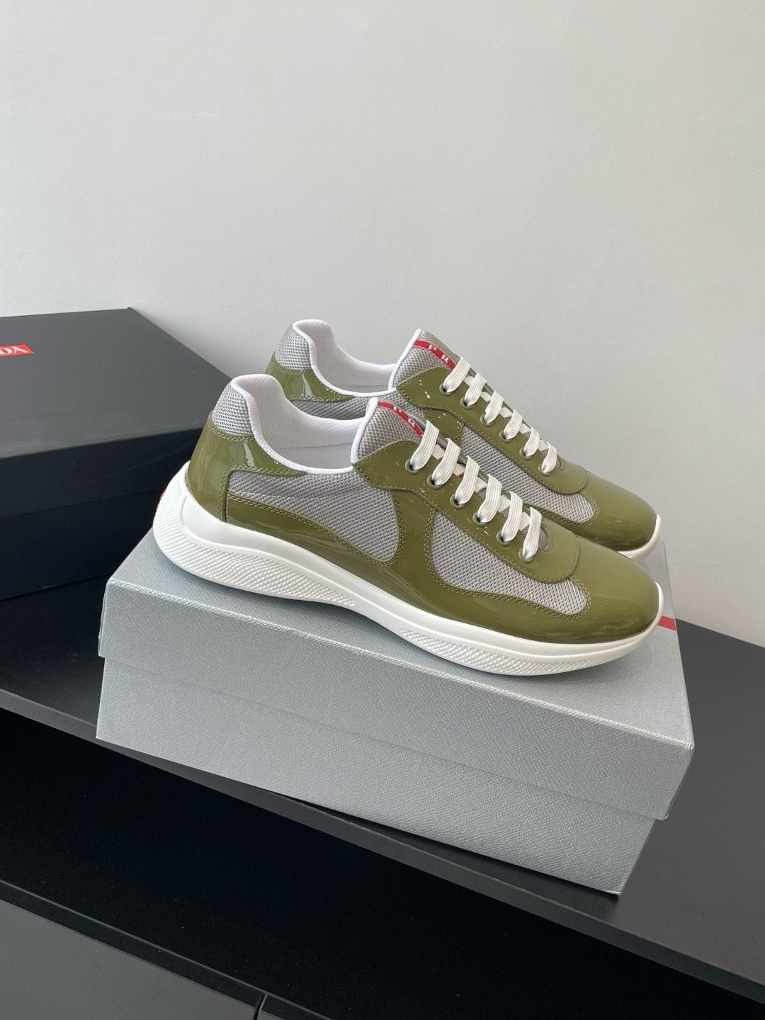 Prada Cup Sneakers American roze roos zwart 38 39 40 41 42, Ophalen, Zwart, Nieuw, Sneakers of Gympen