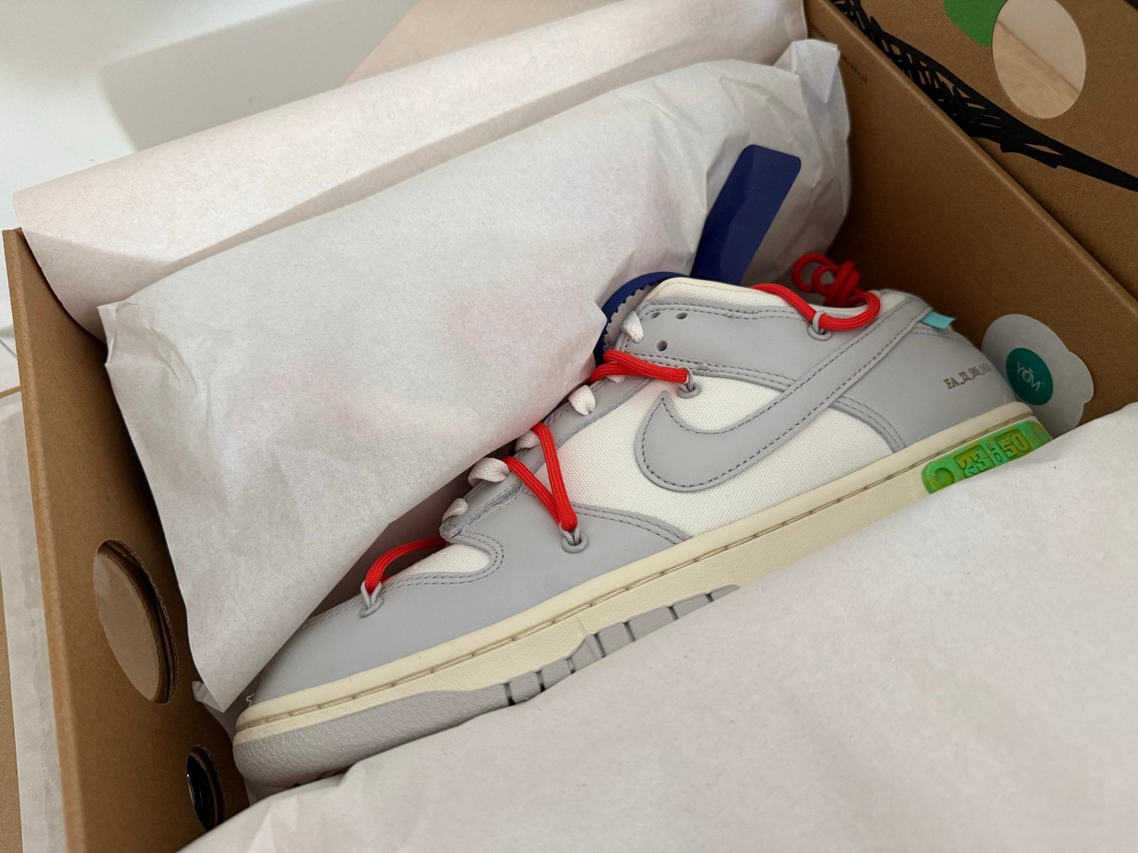 Nike Dunk Low Off-White Lot 23 DS EU45 / US11 Compleet, Ophalen of Verzenden, Nieuw, Wit, Sneakers of Gympen