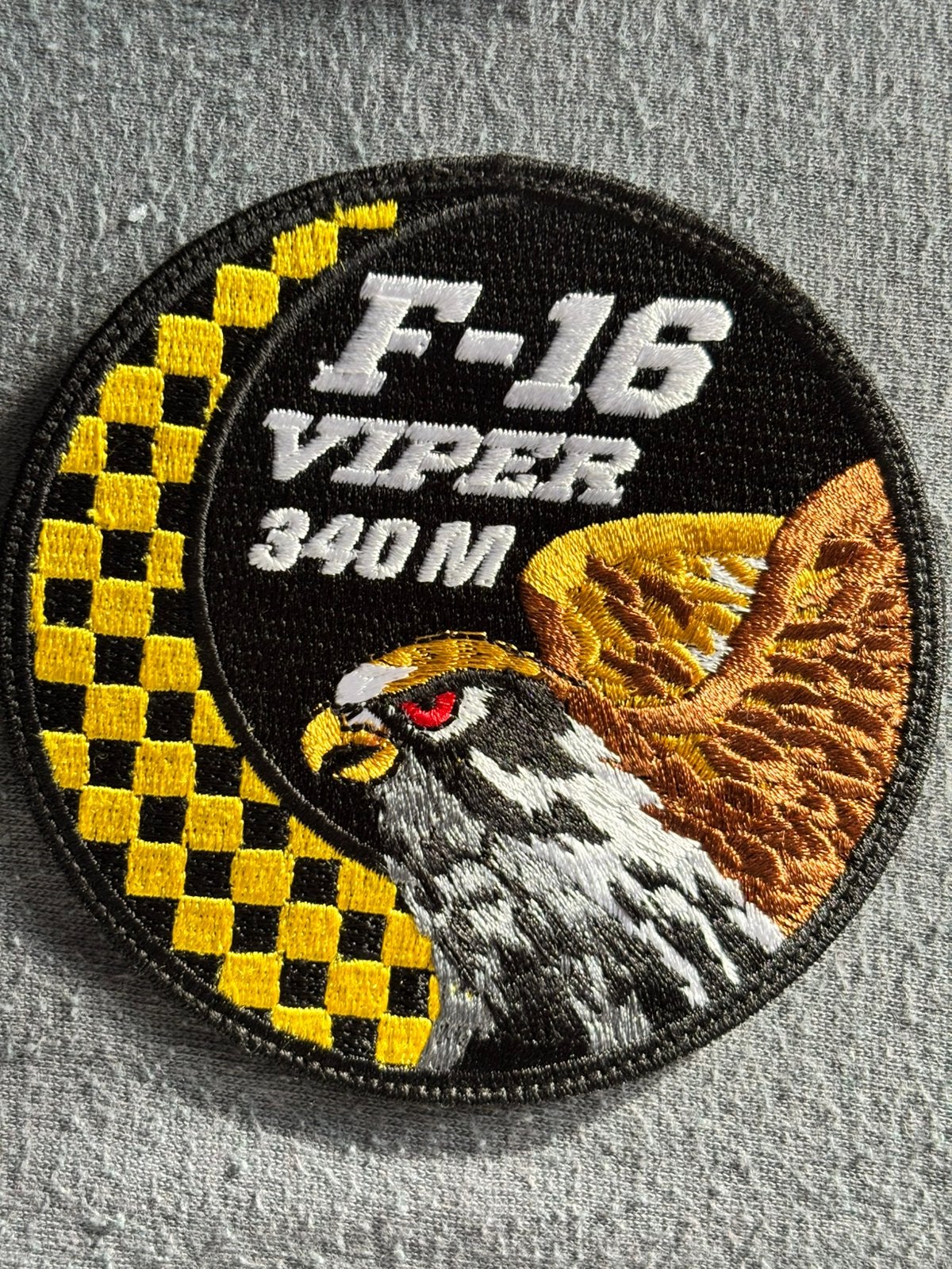 Swirl F-16 viper 340 M embleem, Verzenden, Luchtmacht, Nederland, Embleem of Badge