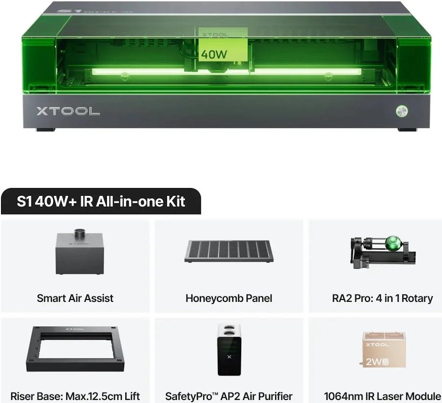 XTOOL S1 40W+ IR All-in-one Kit Lasergraveerder, Ophalen, Zo goed als nieuw