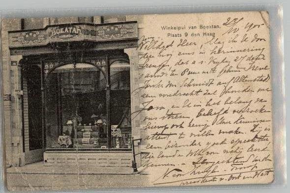den Haag Winkelpui van Boeatan st 1905 verticale kreuk, Verzenden, Voor 1920, Gelopen, Zuid-Holland