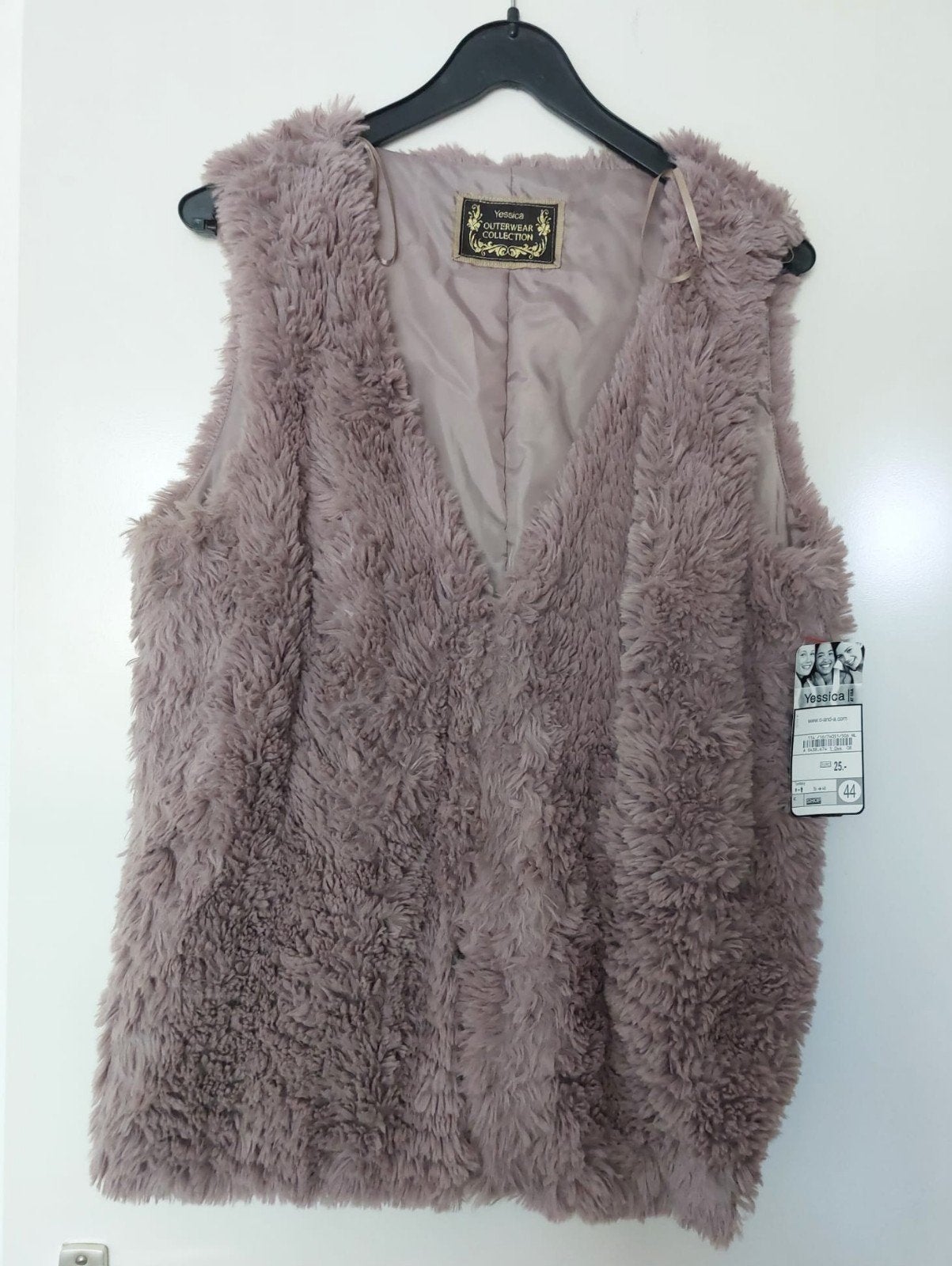 Mouwloos vest taupe Teddy  maat 44 (Yessica), Ophalen of Verzenden, Zo goed als nieuw, Maat 42/44 (L), Bruin