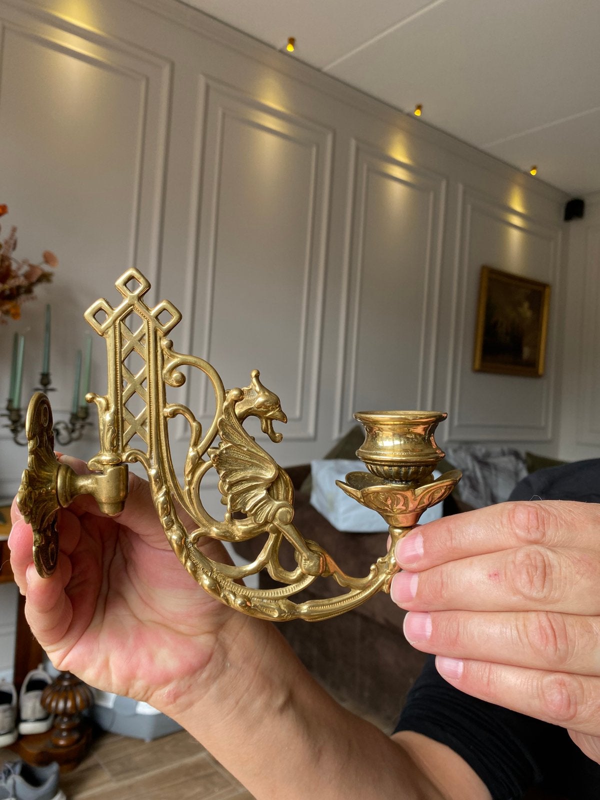 2 x barok kandelaar, Ophalen of Verzenden, Zo goed als nieuw