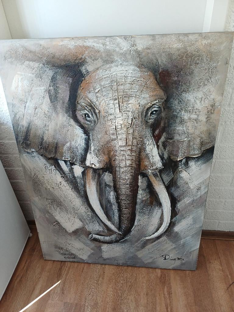 3 D OLIFANT SCHILDERIJ, Ophalen, Gebruikt, Schilderij, 75 tot 100 cm