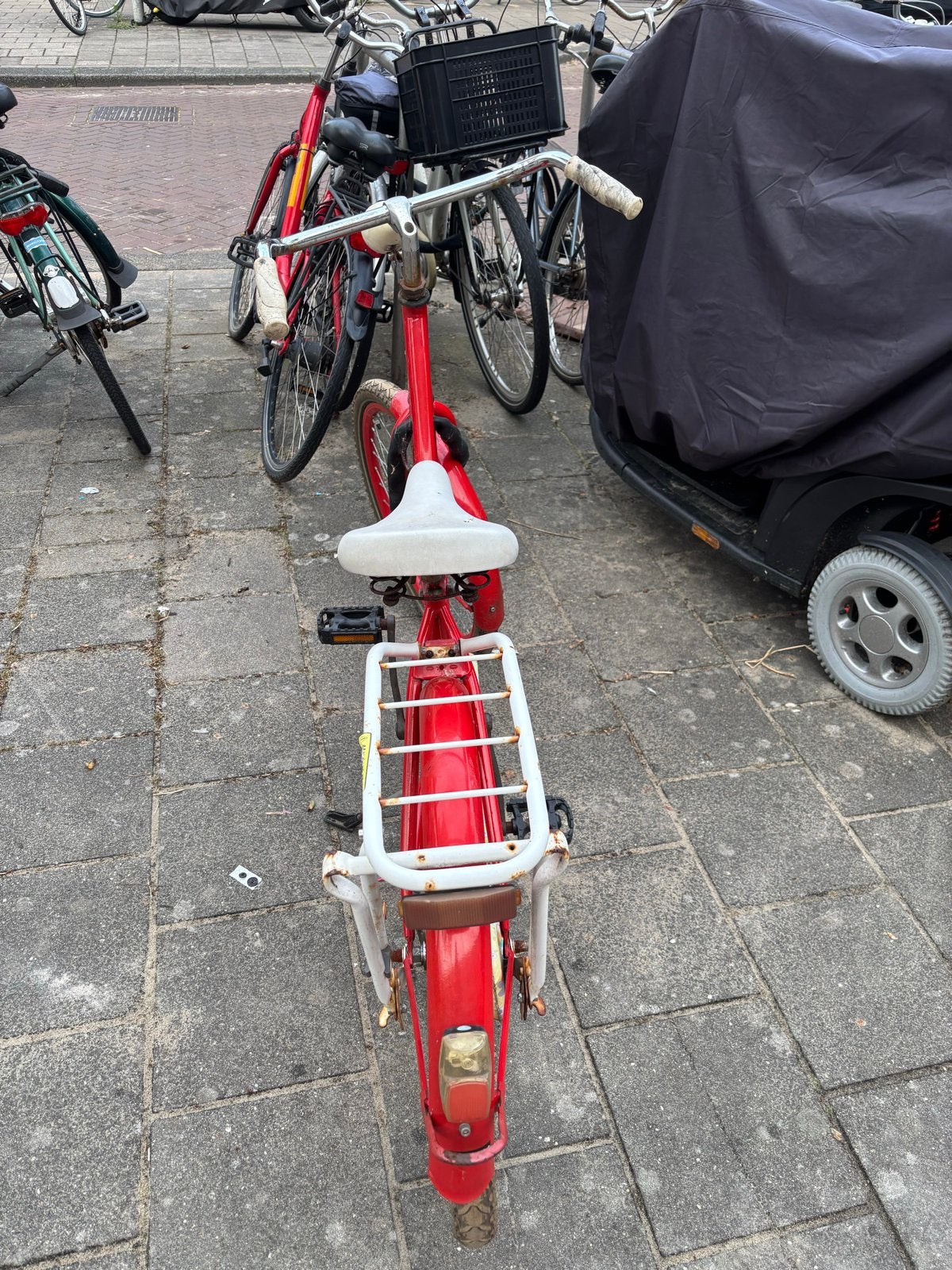 Cumberland kinderfiets rood - Gebruikt, Fietsen en Brommers, Terugtraprem, Gebruikt, Minder dan 47 cm, Ophalen